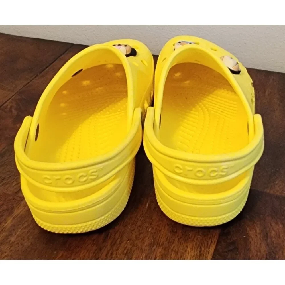 CROCS Baya Unisex Slip On Clogs Lemon US Men's 7 Women's 9 With Jibbitz - Picture 4 of 9